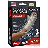 100% Waterproof Cast Cover Arm -【Watertight Seal】 - Reusable Adult Half Arm Cast Covers for Shower Elbow, Hand & Wrist - 3 Pack