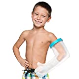 Kids Arm Cast Cover for Shower Bath Teens Waterproof and Watertight Cast Bandage Protector Bag for Broken Surgery Wound Arm, Hands, Wrists, Elbow, Fingers, Burns, Reusable Keeps Bandage Dry (L-20inches)
