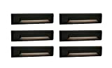 GKOLED 6-Pack Low Voltage 12-24V AC/DC LED Step Lights, 2W Landscape Cutoff Stair Riser Light, Outdoor Waterproof Accent Lighting Fixtures, Die-cast Aluminum with Black Powder Coated Finish