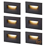 Cloudy Bay 12V Low Voltage 3 Color Indoor and Outdoor LED Step Light,3000K/4000K/5000K,Stair Light,Oil Rubbed Bronze,6 Pack, Wet Location(Low Voltage Transformer is Required)