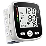 Wrist Blood Pressure Monitor, Automatic Blood Pressure Kit Bp Cuff Carrying case Irregular Heartbeat Detector & 99 Readings Memory 2 User & Large Display