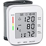 MMIZOO Blood Pressure Monitor Wrist Bp Monitor Large LCD Display Adjustable Wrist Cuff 5.31-7.68inch Automatic 90x2 Sets Memory for Home Use (W1681)