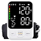 Blood Pressure Monitor Automatic Upper Arm Machine & Accurate Adjustable Digital BP Cuff Kit Led Backlit Display 2 Users 240 Sets Memory Includes Charging Cord