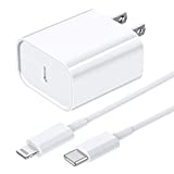 [Apple MFi Certified] iPhone Fast Charger, Veetone 20W PD Type C Power Wall Charger Travel Plug with 6FT USB C to Lightning Quick Charge Sync Cord Compatible for iPhone 13/12/11/XS/XR/X 8/SE 2020/iPad