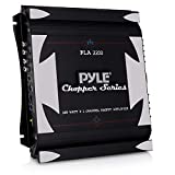 2 Channel Car Stereo Amplifier - 1400W Dual Channel Bridgeable High Power MOSFET Audio Sound Auto Small Speaker Amp w/ Crossover, Bass Boost Control, Gold Plated RCA Input Output - Pyle PLA2200, Black