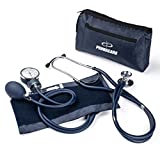 Primacare DS-9181-BL Professional Aneroid Sphygmomanometer and Sprague Rappaport Stethoscope, Manual Blood Pressure Kit with Cuff and Carrying Case, Blue