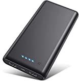 Portable Charger 26800mAh【2020 Upgrade High Capacity】Power Bank Ultra Compact External Battery Pack Backup with 4 LED Lights,Dual USB Ports High-Speed Charging for Cell Phones, Tablet and More (Black)