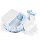 MINIVON Bedpan Set with 30 Liners Disposable Bags and Super Absorbent Pads and Gloves - Pack 30 Count - Thick PP Large Bed Pan for Elderly Females Men Women Bedridden Patients Home Hospital