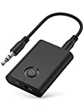 Bluetooth 5.0 Transmitter and Receiver, 2-in-1 3.5mm Wireless Audio Adapter, aptX Low Latency, Pair 2 Bluetooth Devices Simultaneously, for TV/Headphones/PC/Home Stereo/Car/Nintendo Switch/Speakers