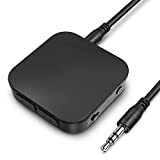 Bluetooth 5.0 Transmitter and Receiver, Wireless 3.5mm Audio Adapter (aptX Low Latency, Pair 2 at Once, for TV/Projector/Headphones, Volume Control, AUX/RCA)