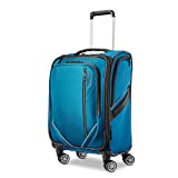 American Tourister Zoom Turbo Softside Expandable Spinner Wheel Luggage, Teal Blue, Carry-On 20-Inch