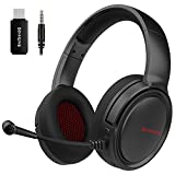 BINNUNE 2.4G/Bluetooth Wireless Gaming Headset with Microphone for PS4 PS5 Playstation 4 5, 48 Hours Playtime, PC USB Gamer Headphones with Mic for Laptop Computer