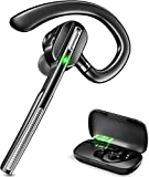Dechoyecho Bluetooth Headset V5.1, Wireless Headset with Battery Display Charging Case, Bluetooth Earpiece with Noise Canceling Mic for Driving, Office, Business, Compatible with Cell Phone and PC