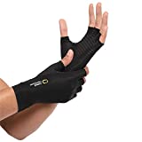 Copper Compression Arthritis Gloves - Best Copper Infused Fingerless Glove for Carpal Tunnel, RSI, Rheumatoid , Tendonitis, Hand Pain, Computer Typing, Support for Hands. Fit for Women & Men - 1 Pair - Medium