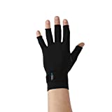 Copper Fit unisex adult Ice Compression Gloves Infused with Menthol and Coq10 for Recovery, Black, Small Medium US
