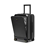 LEVEL8 Carry-On Luggage, Road Runner Pro 20” Lightweight PC Hardside Suitcase with USB Charging Port, Spinner Trolley for Luggage with Front Compartment, TSA Lock - Dark Grey, 20-Inch