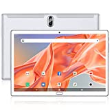 Tablet 10 inch Android 10 Tablet, 64GB ROM + 4GB RAM Octa-Core Processor 4G Phone Call Tablet, 1080P FHD IPS, 13MP Camera, 128GB Expand Support, Dual SIM Slot | WiFi | GPS | Bluetooth (Silver)