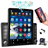 Android Double Din Vertical Car Radio, 9.5 Inch Vertical Touchscreen Car Stereo with GPS Navigation Bluetooth WiFi FM iOS Android Mirror Link USB Car Audio Receivers with Backup Camera, Microphone