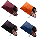 FashionBoutique Waterproof Nylon Shoe Bags- Set of 4 (Multicolor)