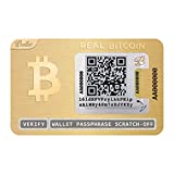 Ballet Real Bitcoin, 24K Gold-Plated - Physical Cryptocurrency Wallet with Multicurrency Support, The Easiest Crypto Cold Storage Wallet (Single)