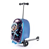 Kiddietotes 3-D Hardshell Ride On Suitcase Scooter for Kids - Cute Lightweight Kids Carry-On Luggage with LED Lit Wheels - Updated 2022 Wheel Design