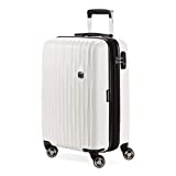 SwissGear 7272 Energie Hardside Luggage Carry-On Luggage With Spinner Wheels & TSA Lock, White, 19”