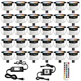 LED Deck Lights Kit, FVTLED 30pcs Φ1.22' WiFi Smart Phone Control Low Voltage Recessed RGBW Deck Lighting Waterproof Outdoor Yard Path Stair Decor, Black