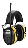 ZOHAN EM042 AM/FM Radio Headphone with Digital Display, Ear Protection Noise Reduction Safety Ear Muffs, Ultra Comfortable Hearing Protector for Lawn Mowing and Landscaping - Yellow