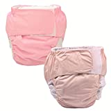 ReUseLife 2 Pieces Adjustable Washable Reusable Cloth Incontinence Underwears for Women and Men,Adult Cloth Diaper,Waist 26 - 50 Inches