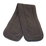 Adult Cloth Diaper Insert Pads – Oversize (6x24), Charcoal Bamboo & Microfleece Booster Pad is Washable, Reusable, Absorbent, 4-Layer Inserts for use with Diapers for Incontinence, Babyland (3)