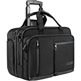 VANKEAN 17.3 Inch Rolling Laptop Bag Women Men with RFID Pockets, Stylish Carry on Briefcase Laptop Case Waterproof Overnight Rolling Bags, Laptop Bags for Travel/Work/School/Business, Black