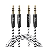 CableCreation 3.5mm Audio Cable [2-Pack/6 Feet], 3.5mm Male to Male Stereo Aux Cable with Cotton Braided & 24K Gold-Plated Connector Compatible with Any Audio Device with 3.5mm Aux Port