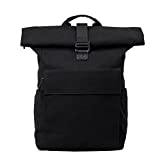 VINGSON Canvas Roll Top Backpack College School Travel 15.6inch Water Resistant Laptop Backpack for Women Men