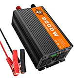 Power Inverter 2000 Watts 12V to 110V, Modified Sine Wave DC to AC Car/Home Converter, Dual 110V AC Outlets, USB Port, LED Display for Home, Outdoor, Camping, RV, Truck, Boat, Laptop and Emergency