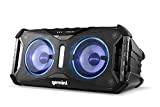 Gemini Sound SOSP-8BLK Soundsplash Waterproof Floating Bluetooth Portable House Party LED Lightshow 420W Watts Rechargeable Battery Port Powered Wireless Dual 8' Inch Woofers Boombox Speakers