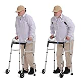 GreenChief Narrow Walker for Seniors with Arm Support, Walker Adjustable Height and Width, 2 in 1 Folding Standard Walker with 2 Wheels in Front Lightweight Walker for Elderly Disabled (300LB)