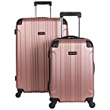 Kenneth Cole Reaction Out Of Bounds Luggage Collection Lightweight Durable Hardside 4-Wheel Spinner Travel Suitcase Bags, Rose Gold, 2-Piece Set (20' & 28')