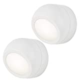 GE Rotating LED Night Light, Plug-in, 360° Directional, Dusk-to-Dawn Sensor, UL-Certified, Energy Efficient, Ideal for Bedroom, Bathroom, Stairs, Hallway, 31533, 2 Pack, White, 2 Count
