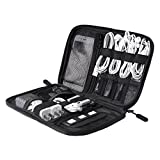 BAGSMART Electronic Organizer Small Travel Cable Organizer Bag for Hard Drives,Cables,USB, SD Card,Black
