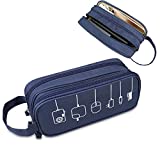 Electronics Organizer Travel Case Cord Cable Organizer Bag Portable Waterproof Double Layers All-in-one Storage for Charger Mouse Earbud USB Drive Healthcare Grooming Kit