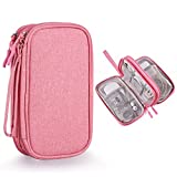 Small Travel Cord Organizer, Bevegekos Travel Accessories Pouch Case for Electronics & Tech (Small, Pink)