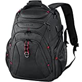 KROSER Travel Laptop Backpack 17.3 Inch XL Heavy Duty Computer Backpack with Hard Shell Saferoom RFID Pockets Water-Repellent Business College Daypack Stylish School Laptop Bag for Men/Women-Black