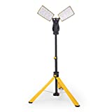 【Upgraded】LUTEC 6290Pro 9000 Lumen 90 Watt Dual-Head LED Work Light with Telescoping Tripod, Work Light with Stand Rotating Waterproof Lamps and 8 Ft 3-Prong Power Cord