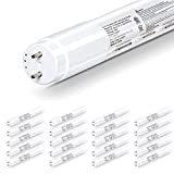 Hykolity 20 Pack 4FT LED T8 Hybrid Type A+B Light Tube, 18W, Plug & Play or Ballast Bypass, Single-Ended OR Double-Ended, 5000K, 2400lm, Frosted Cover, T8 T10 T12 for G13, , 120-277V, UL Listed