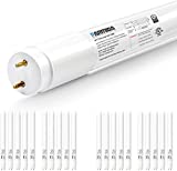 PARMIDA 20-Pack 4FT LED T8 Hybrid Type A+B Light Tube, 18W, Plug & Play or Ballast Bypass, Single-Ended OR Double-Ended Connection, 2200lm, Frosted Cover, T8 T10 T12, Shatterproof, UL & DLC - 5000K