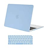 MOSISO Compatible with MacBook Air 13 inch Case 2022 2021 2020 2019 2018 Release A2337 M1 A2179 A1932 Retina Display with Touch ID, Plastic Hard Shell Case & Keyboard Cover Skin, Airy Blue