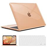 IBENZER Compatible with New MacBook Air 13 inch case 2022 2021 2020 M1 A2337 A2179 A1932, Hard Shell Case&Keyboard Cover&Screen Film for Mac Air 13 with Touch ID (2018-2022), Crystal Clear, AT13CYCL+2