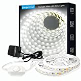 DAYBETTER White LED Strip Light, 40ft Dimmable Bright Rope Light, 6500K 12V Light Strips, 720 LEDs 2835 Tape Lights for Bedroom, Kitchen, Mirror, Home Decoration
