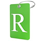 Luggage Tag Initial – Fully Bendable Tag w/ Stainless Steel Loop (Letter R)