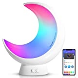 Smart Table Lamp, ECOLOR RGB APP Control Small lamp, Bedside Lamp with Scene Mode and Music Mode, Dimmable Warm White Light Touch Lamps for Bedrooms and Living Room